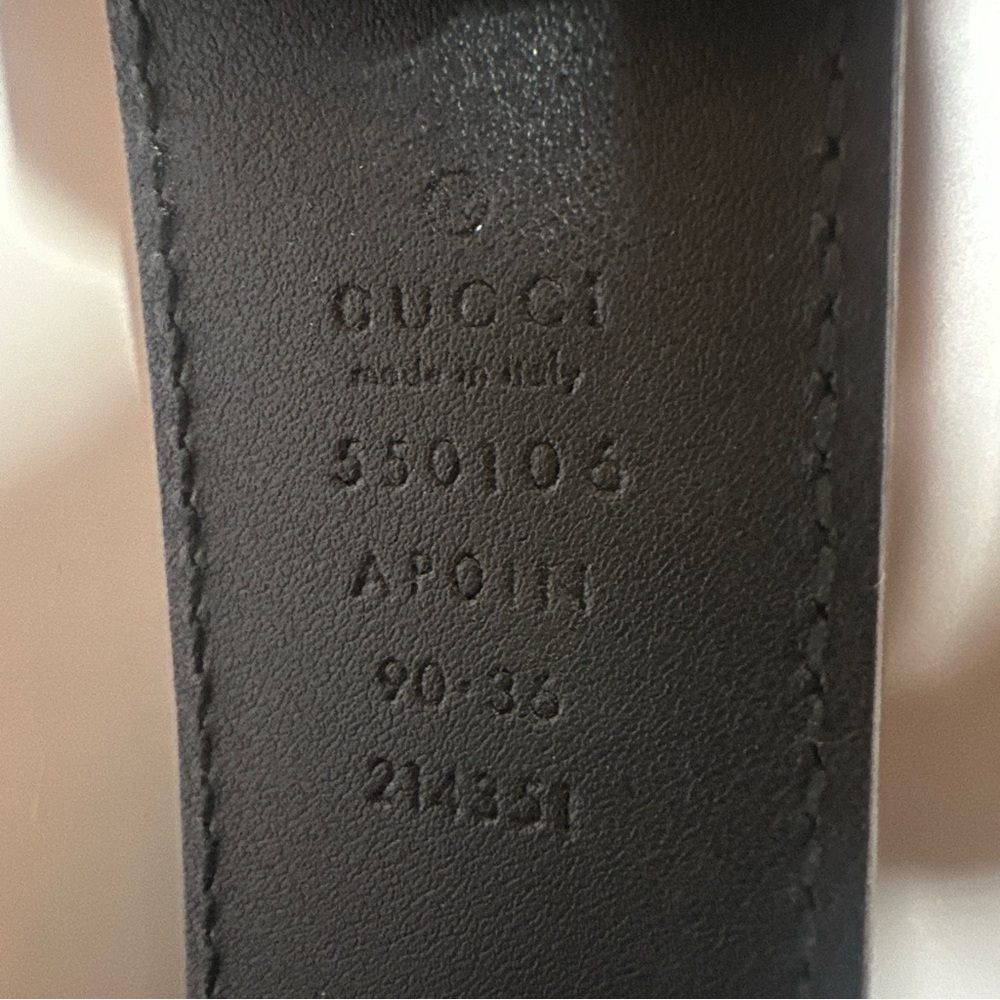 Gorgeous Gucci Black Leather Belt with Iridescent Crystal Buckle. - Picture 3 of 11